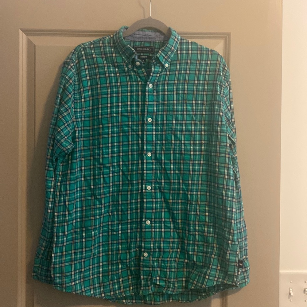 Crown & Ivy Men’s Button-Down Plaid Size M